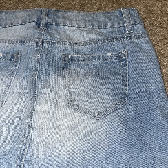 Vintage Blue spice Denim Ripped Mini Skirt - Picture 7 of 9